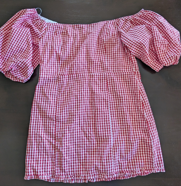 Vici Rosie Gingham Off The Shoulder Mini - Picture 2 of 16